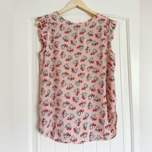 Loft pink floral blouse size M NWT
